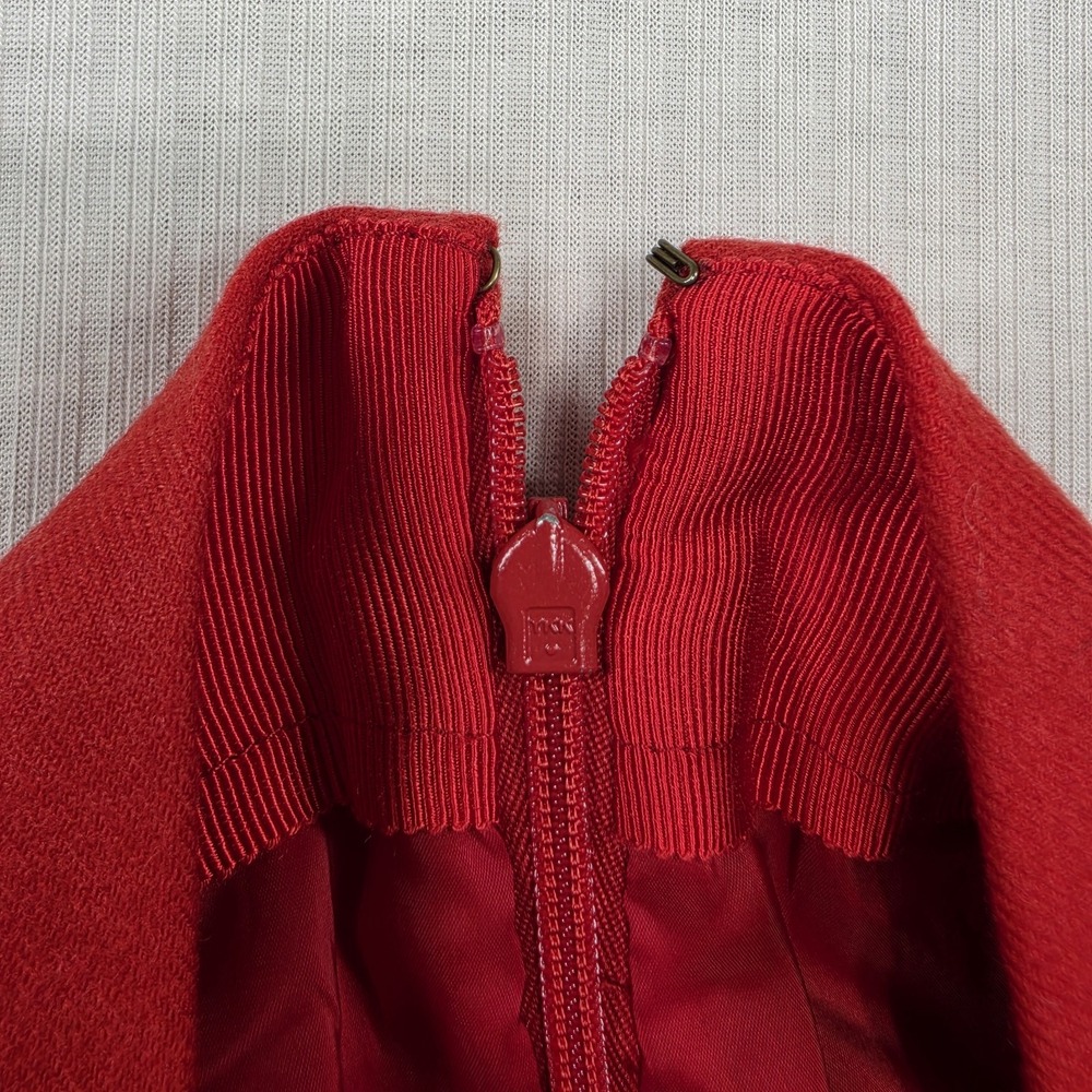 J.Crew Red Wool Blend Scalloped Waist Mini A-Line Skirt Size 10 Preppy Classic - Picture 8 of 13